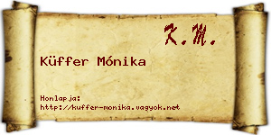 Küffer Mónika névjegykártya